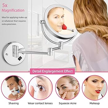 Amazon.com : AMZNEVO Wall Mounted Lighted Makeup Mirror, 8